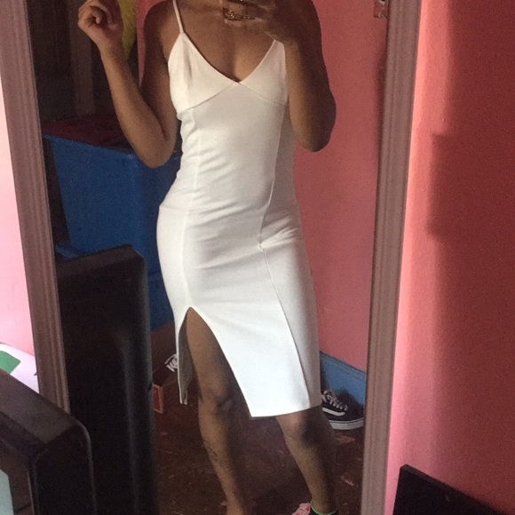 White spaghetti strap dress with side slit! - Picture 2 of 3